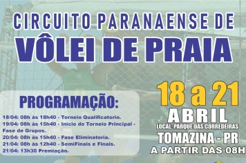 Tomazina recebe a 2ª etapa do CPVP de Vôlei de Praia com grandes disputas no Parque das Corredeiras